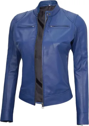 Decrum Leather Jackets For Women - Cafe Racer Style Casual Trending Fashion Womens Leather Jacket