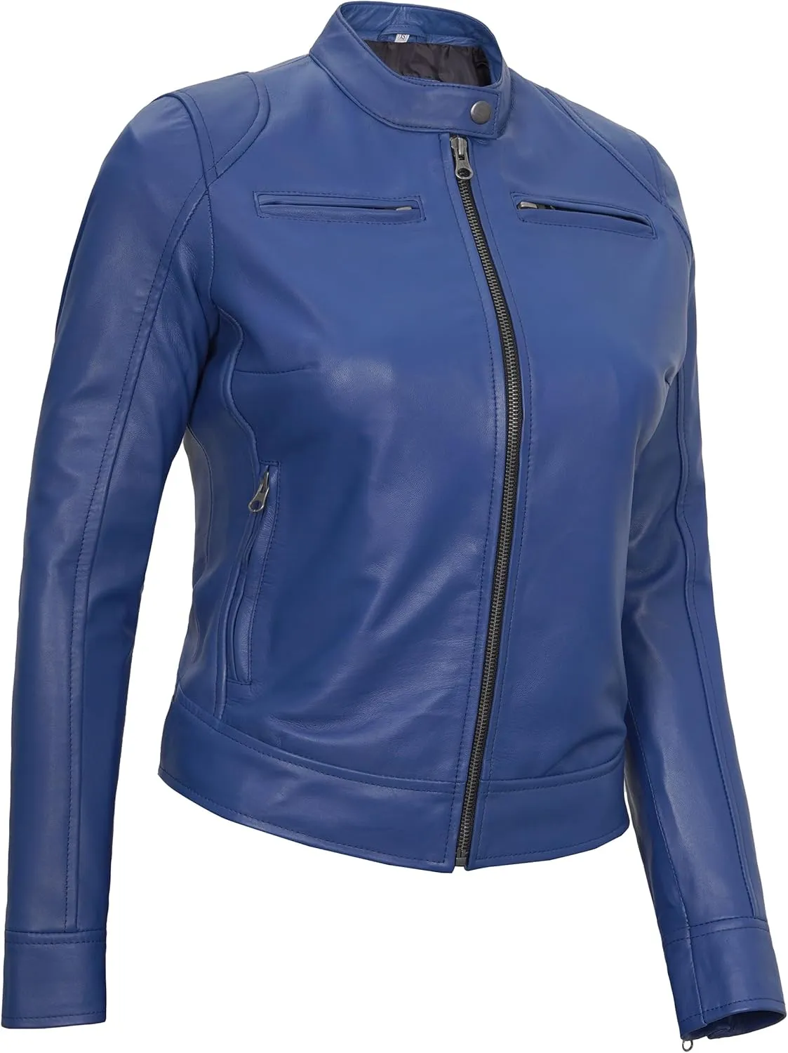 Decrum Leather Jackets For Women - Cafe Racer Style Casual Trending Fashion Womens Leather Jacket