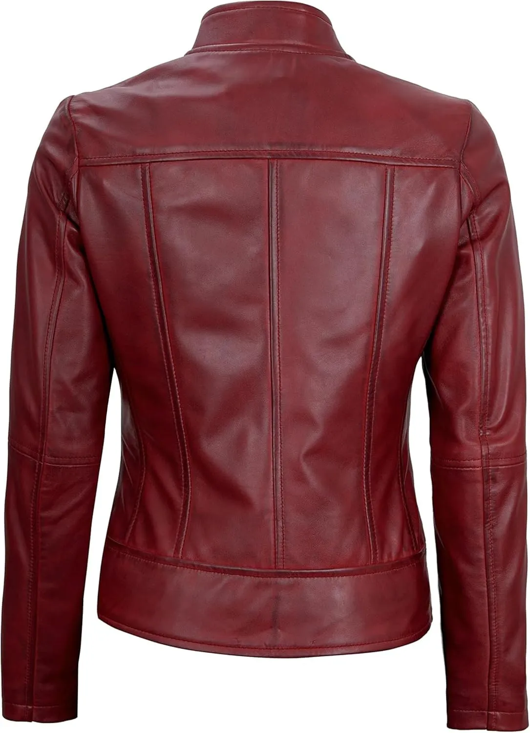 Decrum Womens Leather Jacket - Real Lambskin Stylish Leather Jackets For Women