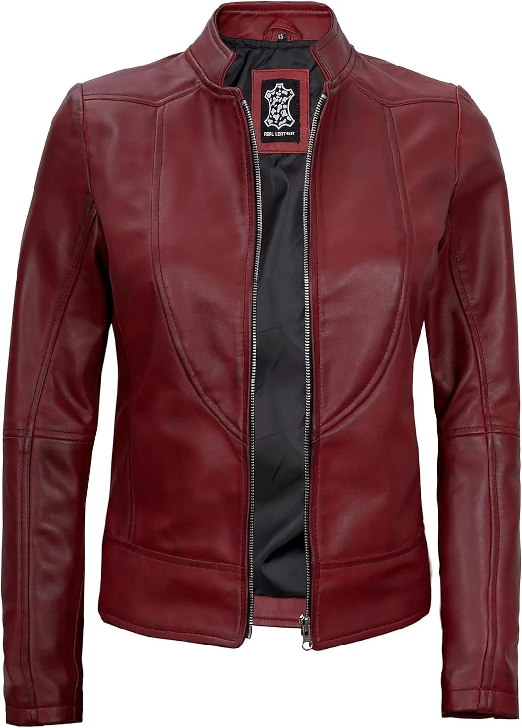 Decrum Womens Leather Jacket - Real Lambskin Stylish Leather Jackets For Women