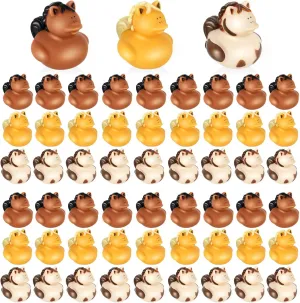 Deekin 50 Pcs 2 Inches Horse Ducks Horse Rubber Ducks Horse Party Favors Floating Mini Bulk Rubber Ducks Small Rubber Duck for Cruise Ships for Shower Birthday Gift Activity Horse Party