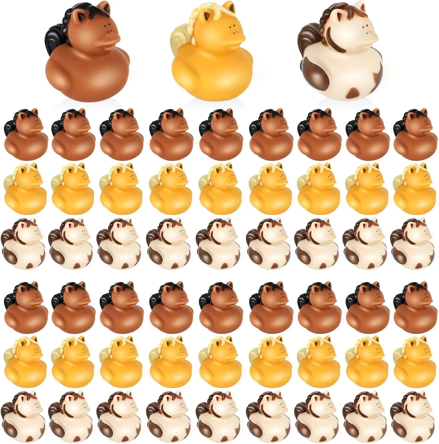 Deekin 50 Pcs 2 Inches Horse Ducks Horse Rubber Ducks Horse Party Favors Floating Mini Bulk Rubber Ducks Small Rubber Duck for Cruise Ships for Shower Birthday Gift Activity Horse Party