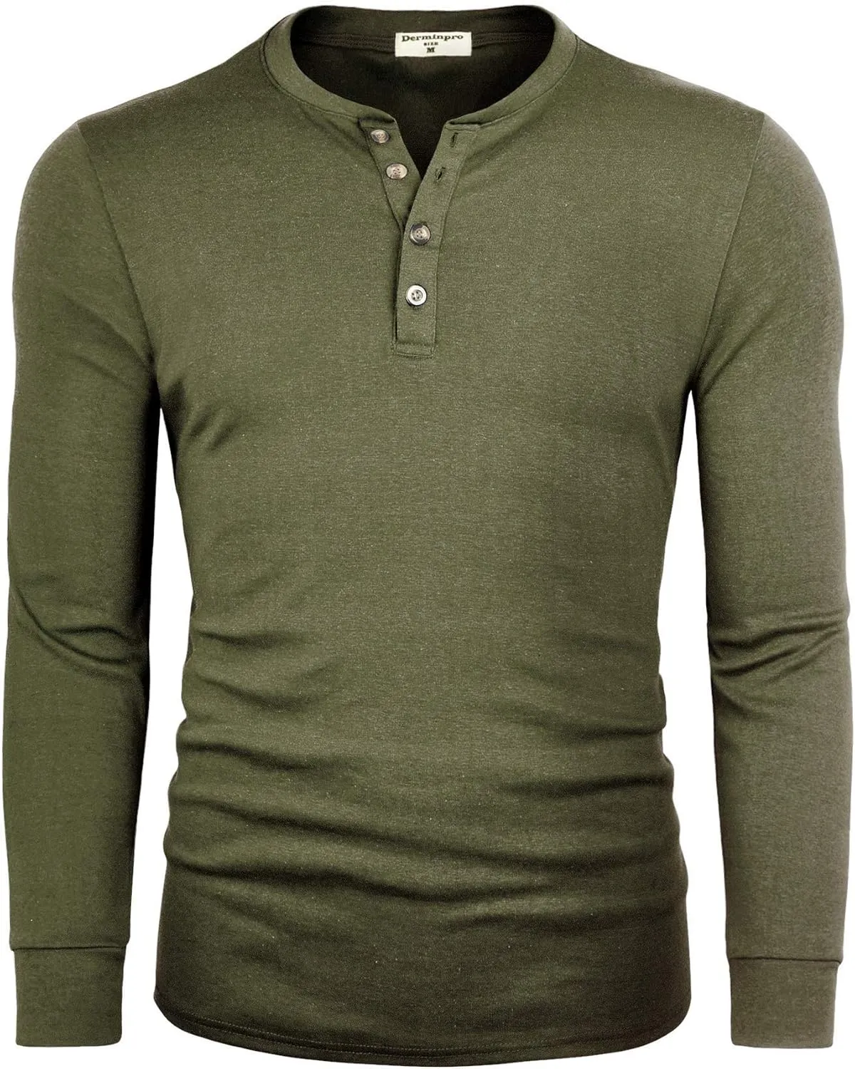 Derminpro Men's Henley Cotton Casual Short/Long Sleeve Lightweight Button T-Shirts