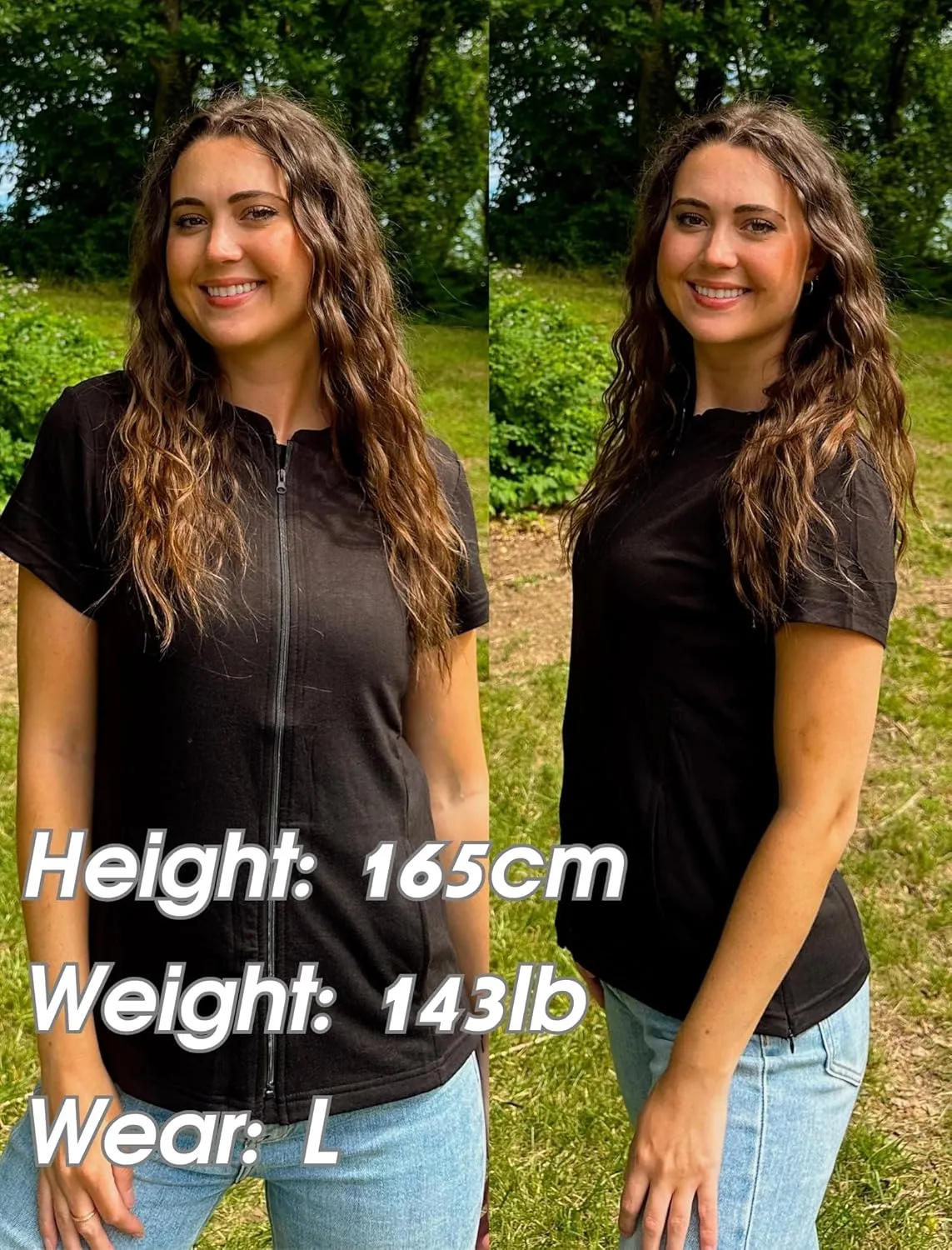 Deyeek Mastectomy Shirts with Drain Pockets Post Shoulder Surgery Tops for Women Chemo Port Short Sleeve with Zippers