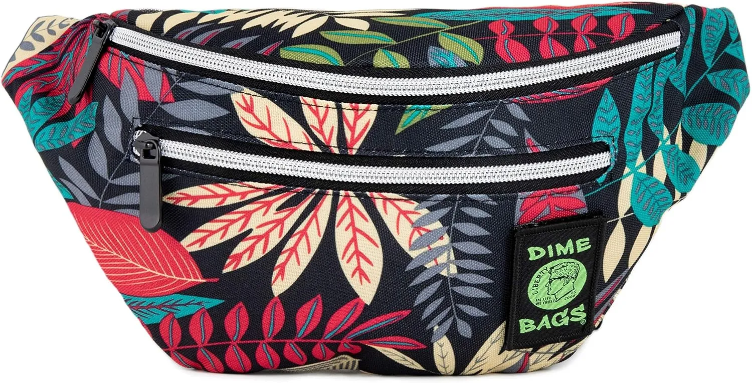 DIME BAGS Paradise Pack | Water-Resistant Fanny Pack | Large Travel Waist Bag (Dark Jungle)