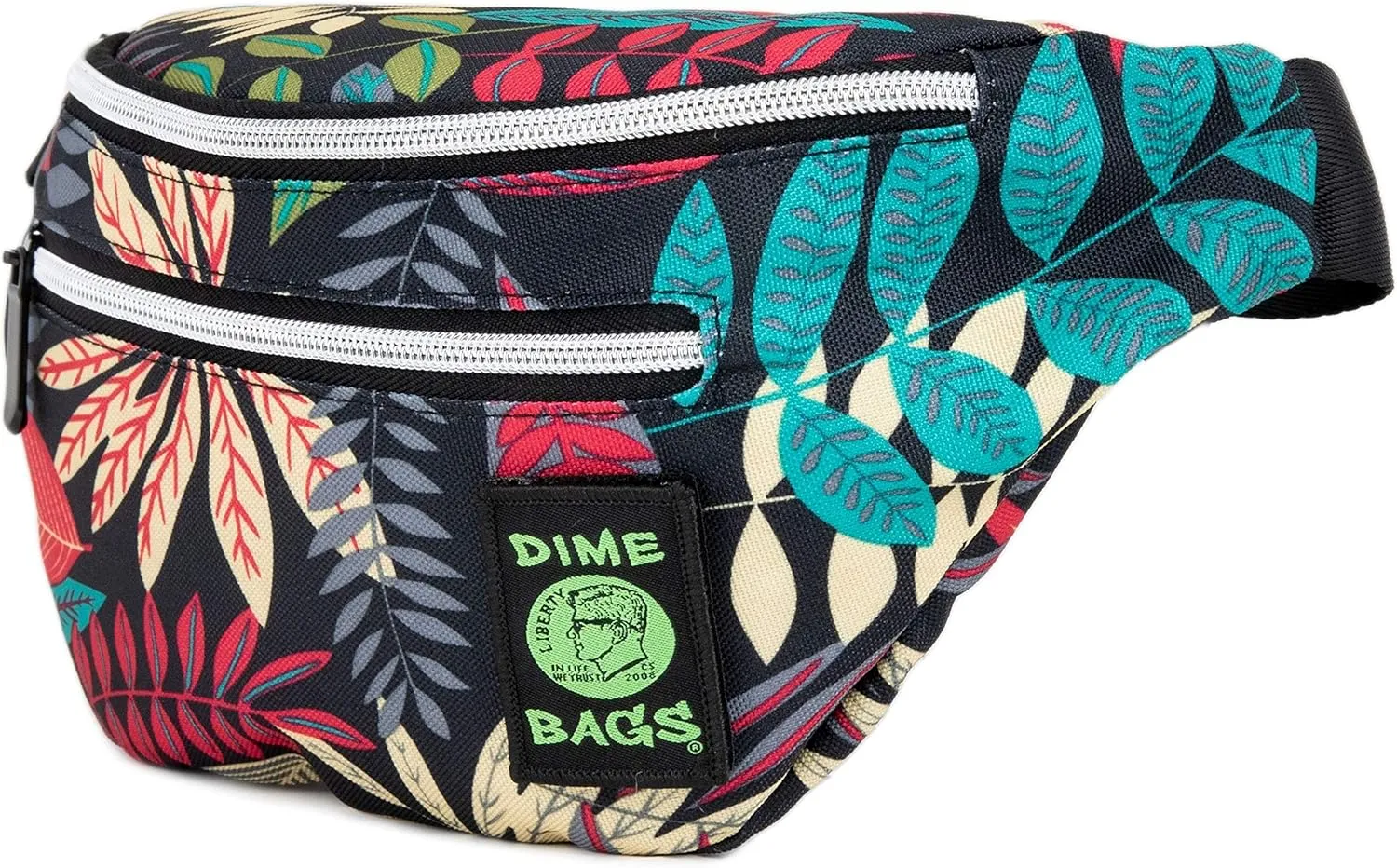 DIME BAGS Paradise Pack | Water-Resistant Fanny Pack | Large Travel Waist Bag (Dark Jungle)
