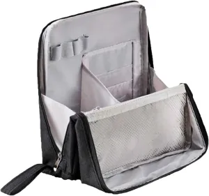 Doresty Makeup Bag, Doresty Multi-purpose Large Capacity Oxford Cloth Standing Makeup Bag, Makeup Bags with Compartments and Handle, Portable Travel Makeup Organizer (Black)
