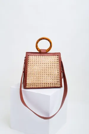 D'Orsay Rattan & Leather Tote
