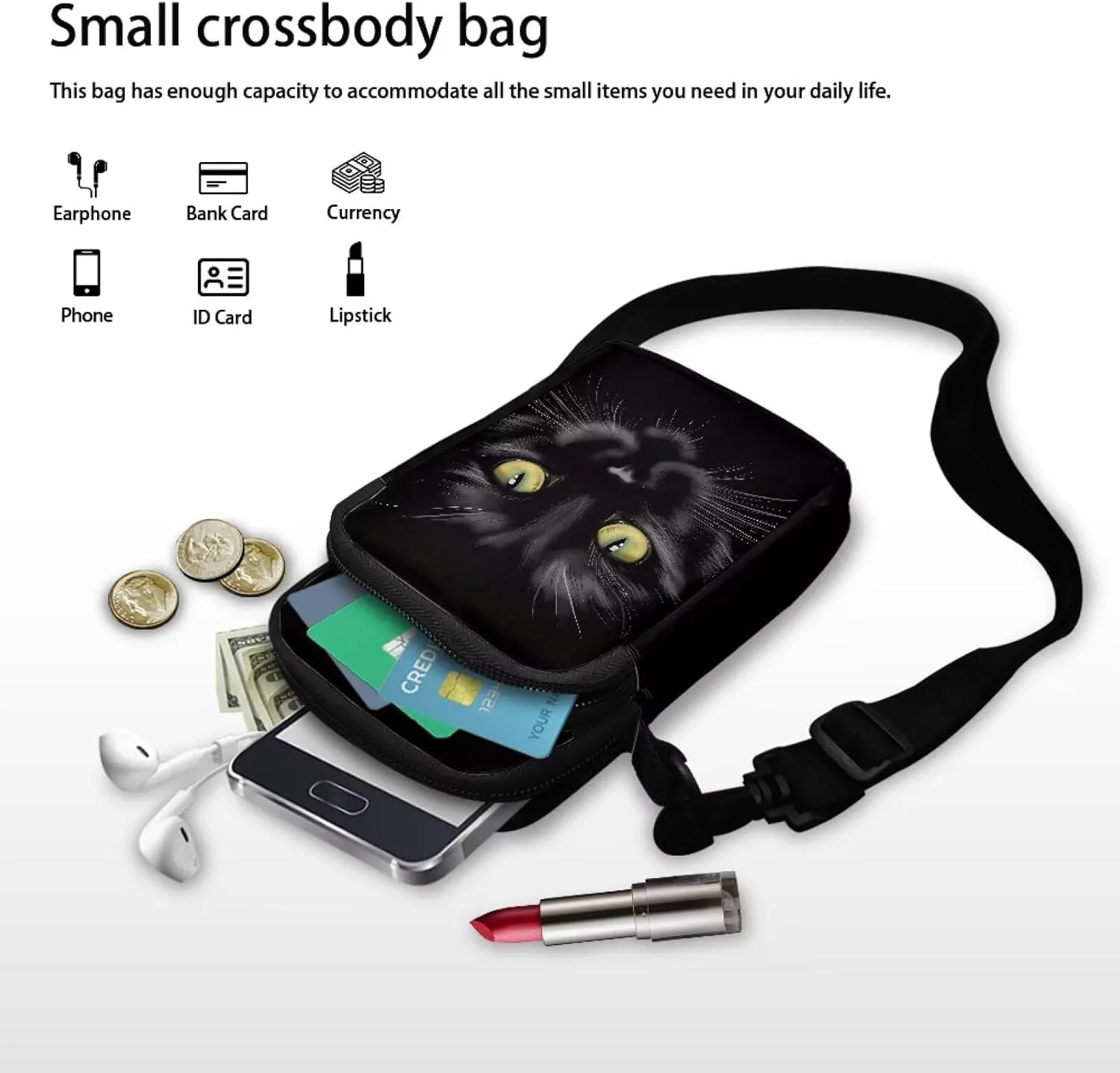 Double Layer Mini Crossbody Bag, Satchel Bags Handbag for Women Men