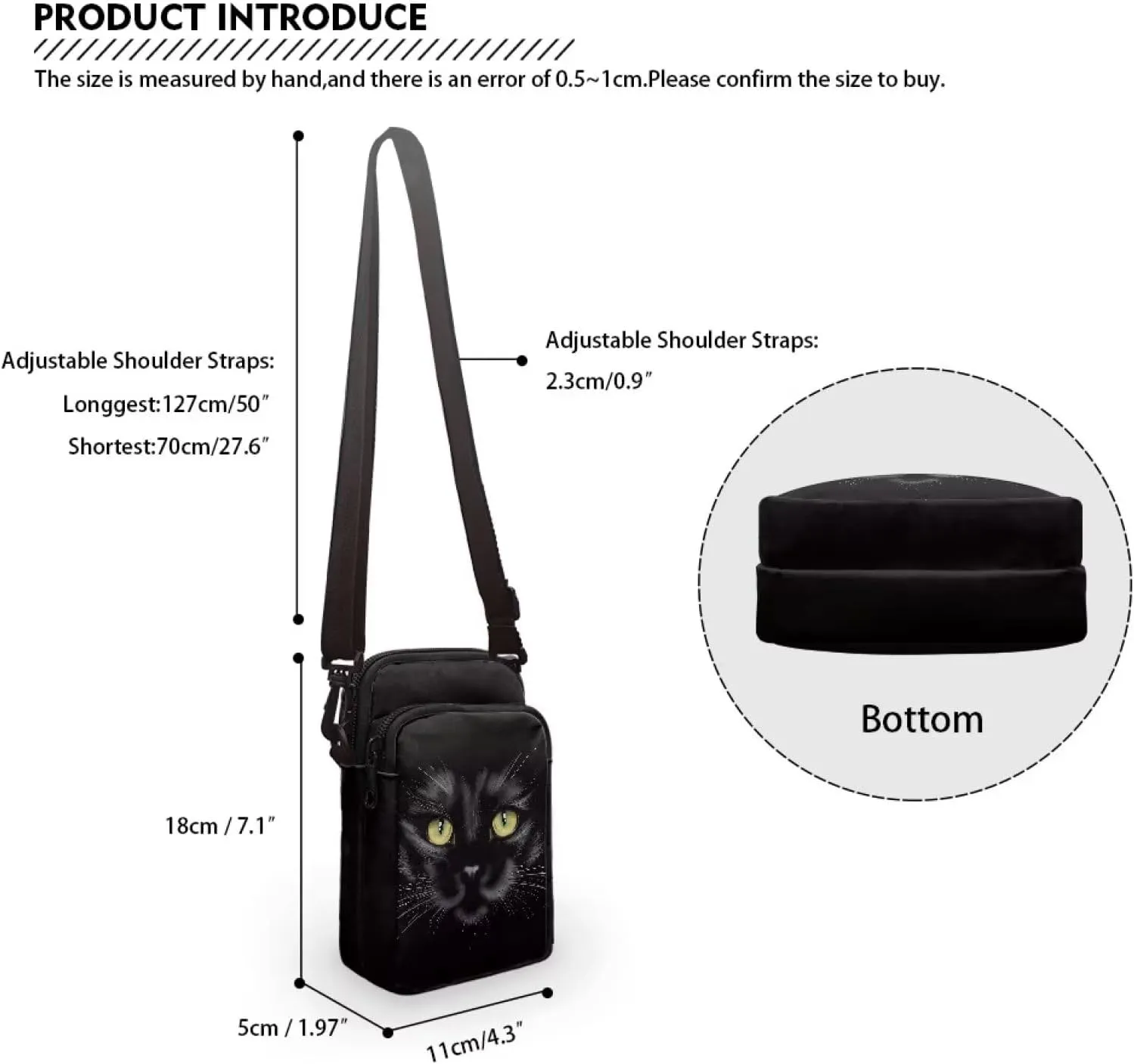 Double Layer Mini Crossbody Bag, Satchel Bags Handbag for Women Men