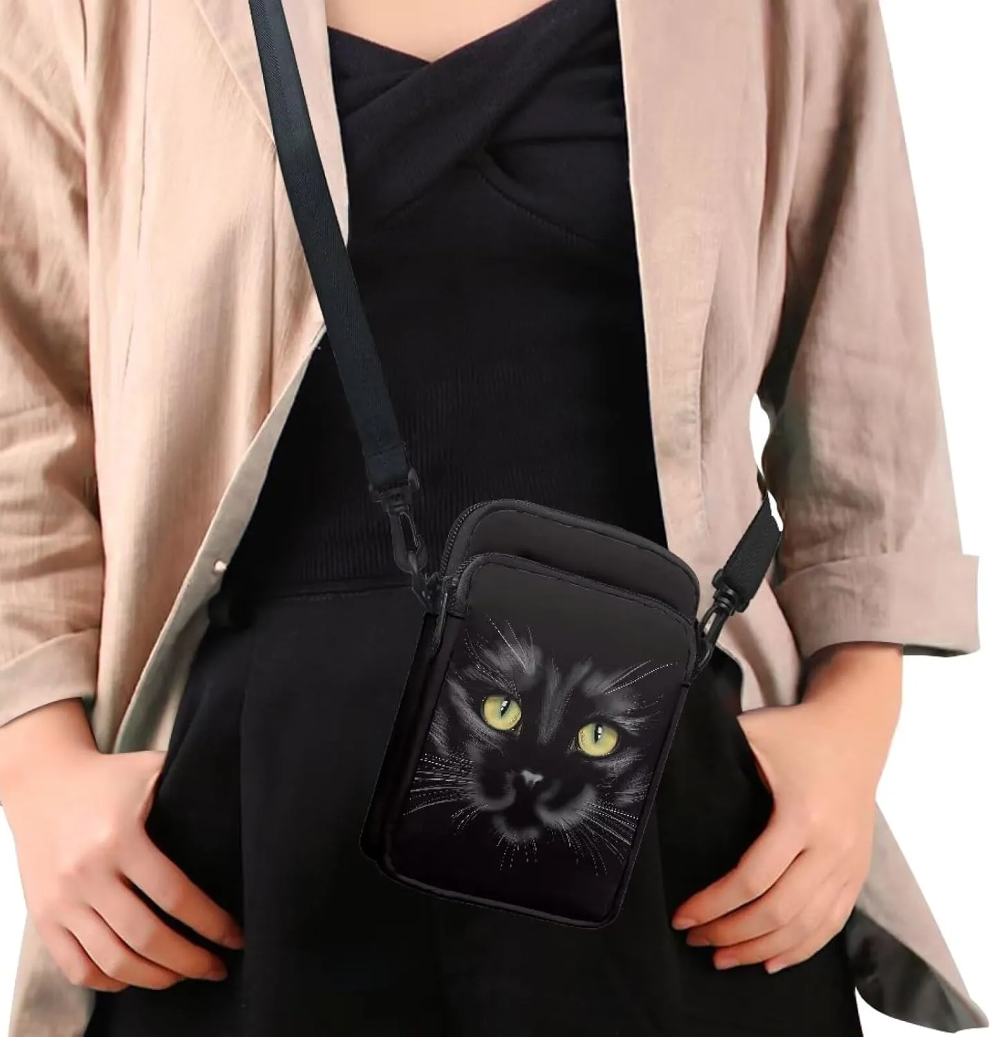 Double Layer Mini Crossbody Bag, Satchel Bags Handbag for Women Men