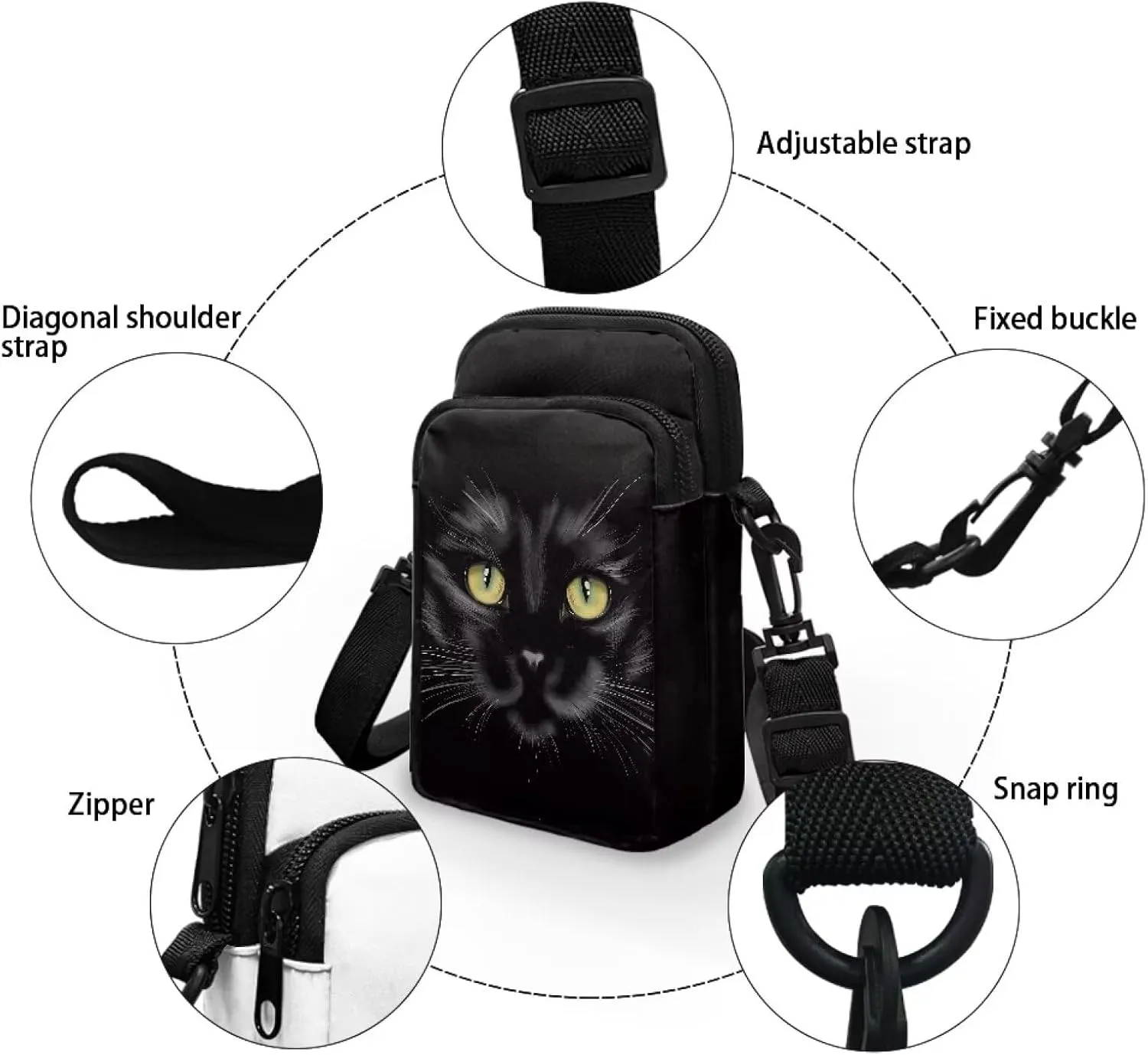 Double Layer Mini Crossbody Bag, Satchel Bags Handbag for Women Men