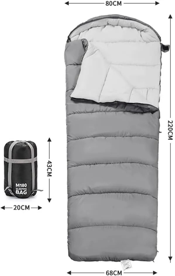 Double Persons Sleeping Bags for Adults Cold Weather 12°C- -18°C Cold-Resistant with Hooded Anti-Splashing for Camping Split Into Single Use