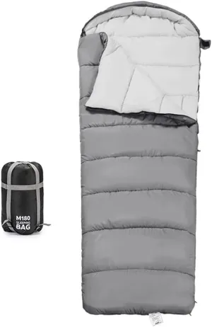 Double Persons Sleeping Bags for Adults Cold Weather 12°C- -18°C Cold-Resistant with Hooded Anti-Splashing for Camping Split Into Single Use