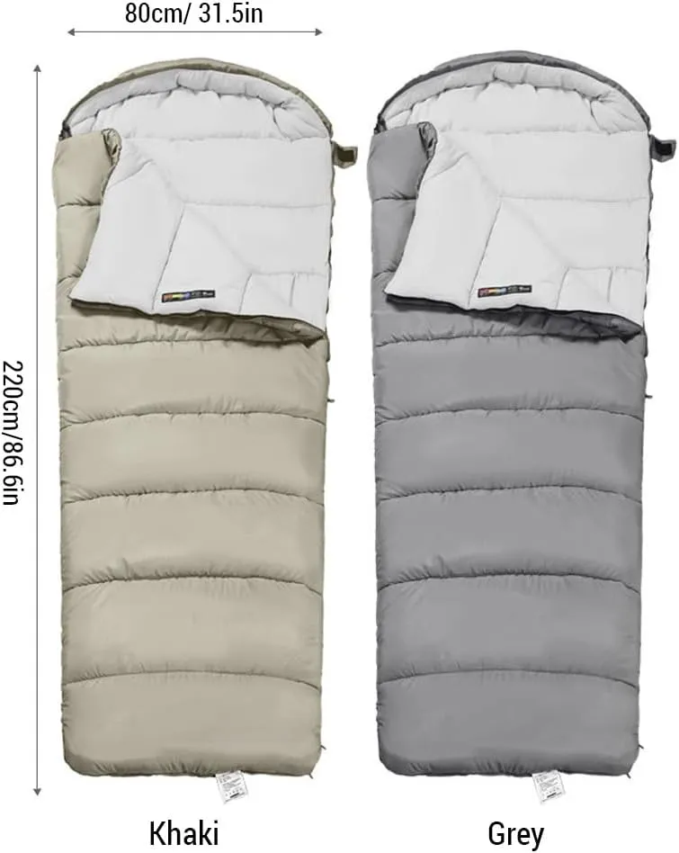 Double Persons Sleeping Bags for Adults Cold Weather 12°C- -18°C Cold-Resistant with Hooded Anti-Splashing for Camping Split Into Single Use