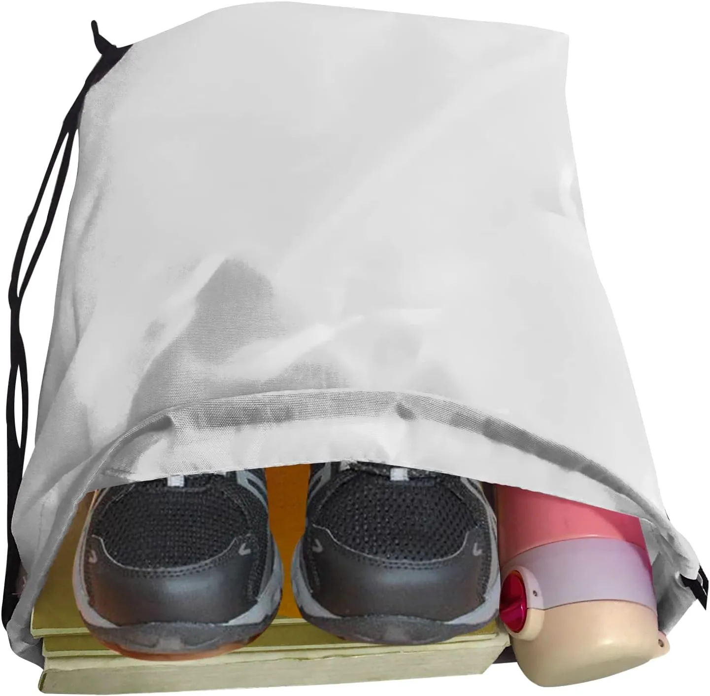 Drawstring Bags Bulk 14 Pcs Drawstring Backpack Bulk Cinch Bag Sackpack for Men Women Gym (White)