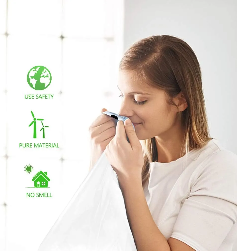 Drawstring Trash Bags-18 Gallon 100 Counts (fit 16-18 Gal) Large Strong Tall Kitchen Compactor Bags by Teivio Garbage Bags for Home/Office/Light Residential Waste/Outdoor Trash Can, White Lawn Bag