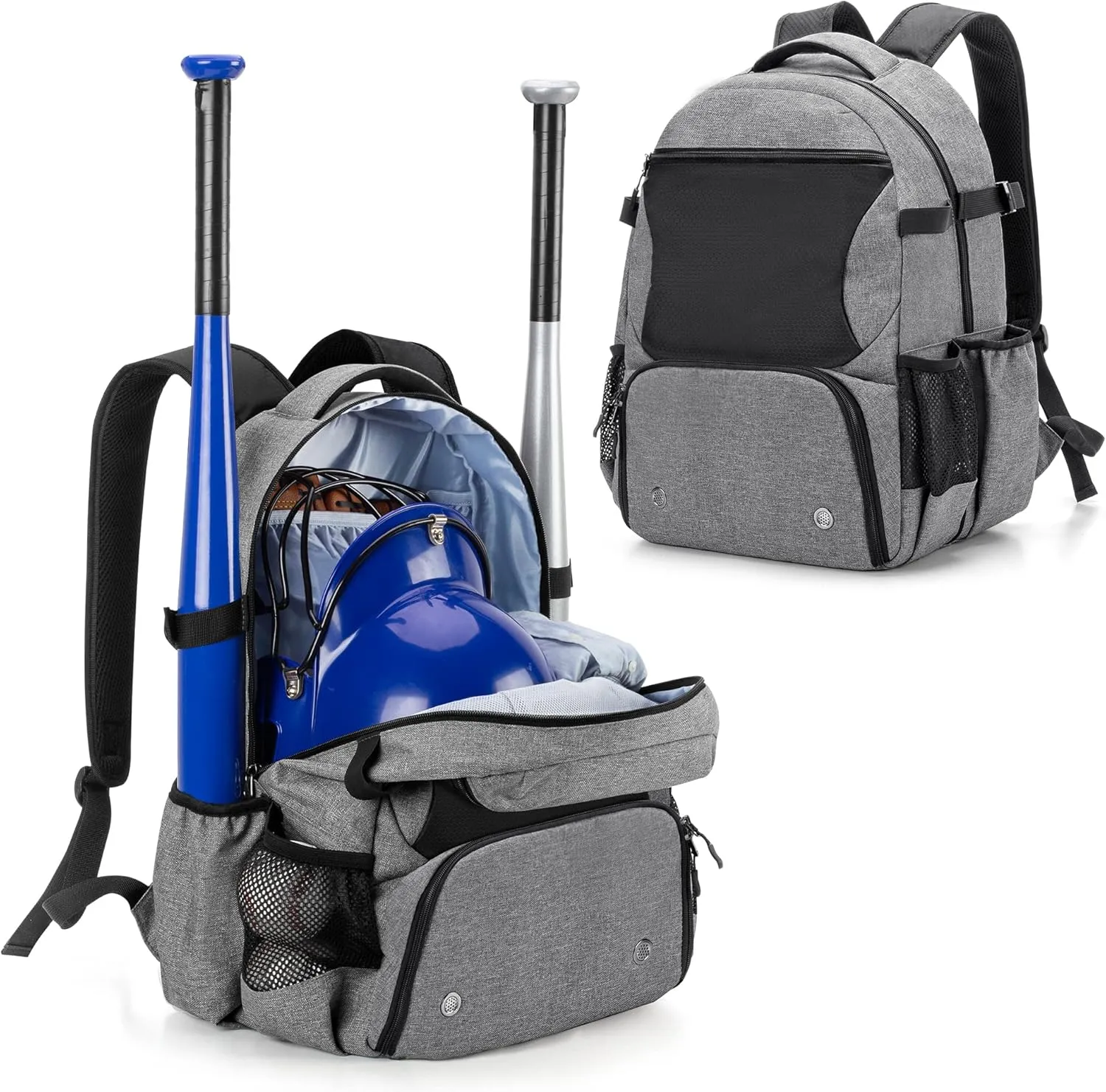 DSLEAF Baseball Backpack with Separate Shoe Space, Softball Bat Bag Holds Up to 4 Bats, Hence Hook and Multi Pockets for Essentials
