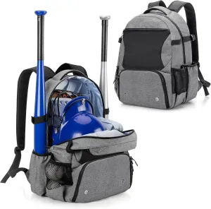 DSLEAF Baseball Backpack with Separate Shoe Space, Softball Bat Bag Holds Up to 4 Bats, Hence Hook and Multi Pockets for Essentials