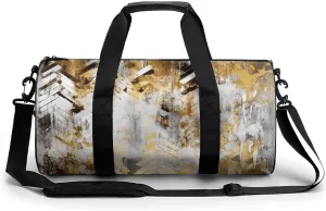 Duffel Bag for Men Women Gym Bag Abstract Beige Pattern Travel Duffel Bag Waterproof Overnight Bag for Sports Workout