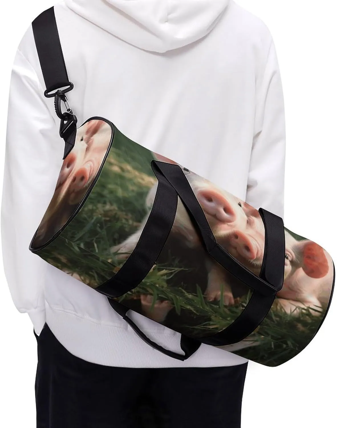 Duffel Bag for Men Women Gym Bag Cute Pig Travel Duffel Bag Waterproof Overnight Bag for Sports Workout