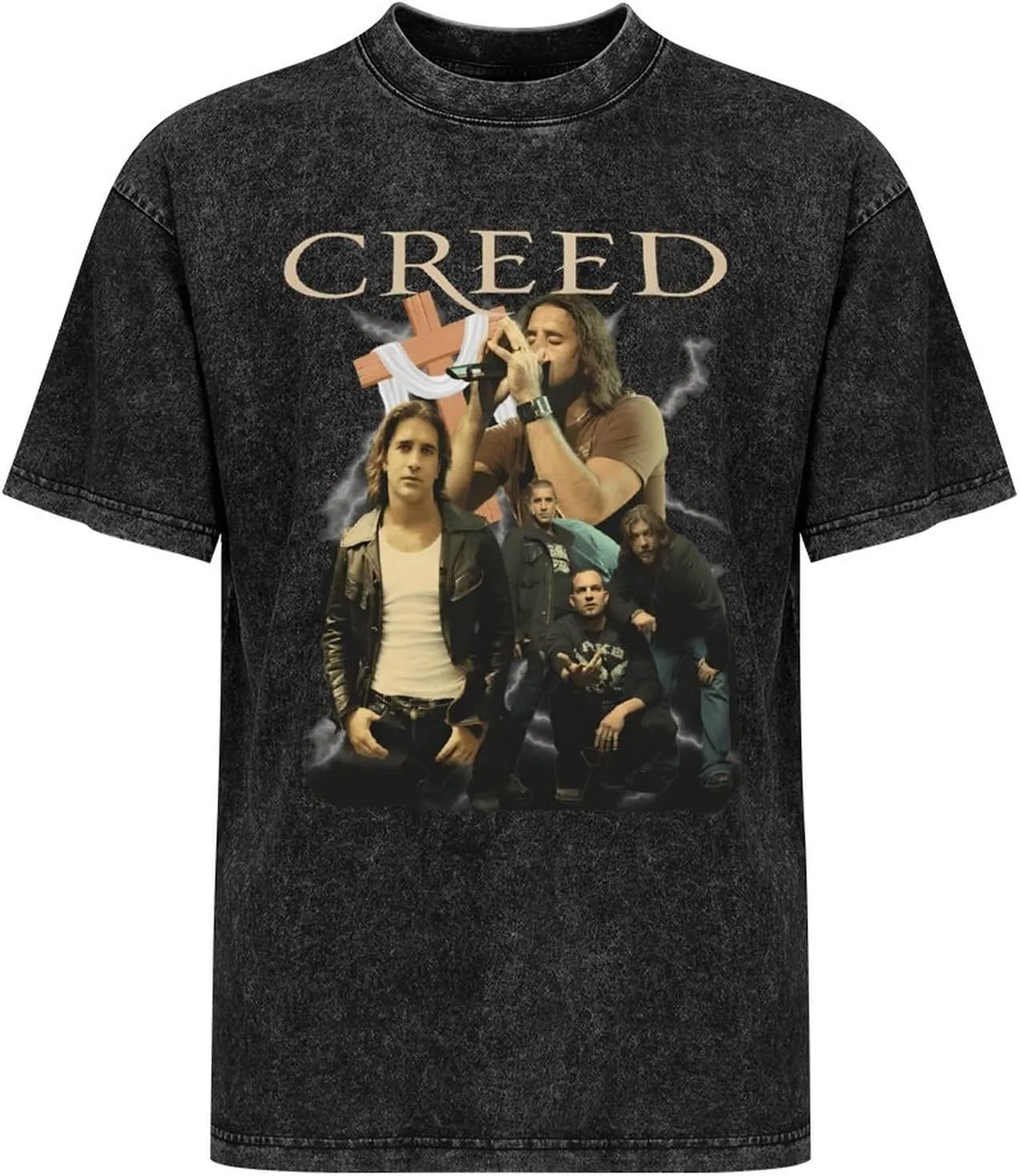 Durable Vintage Oversized Cotton T-Shirts Unique Casual Crew Neck Tops