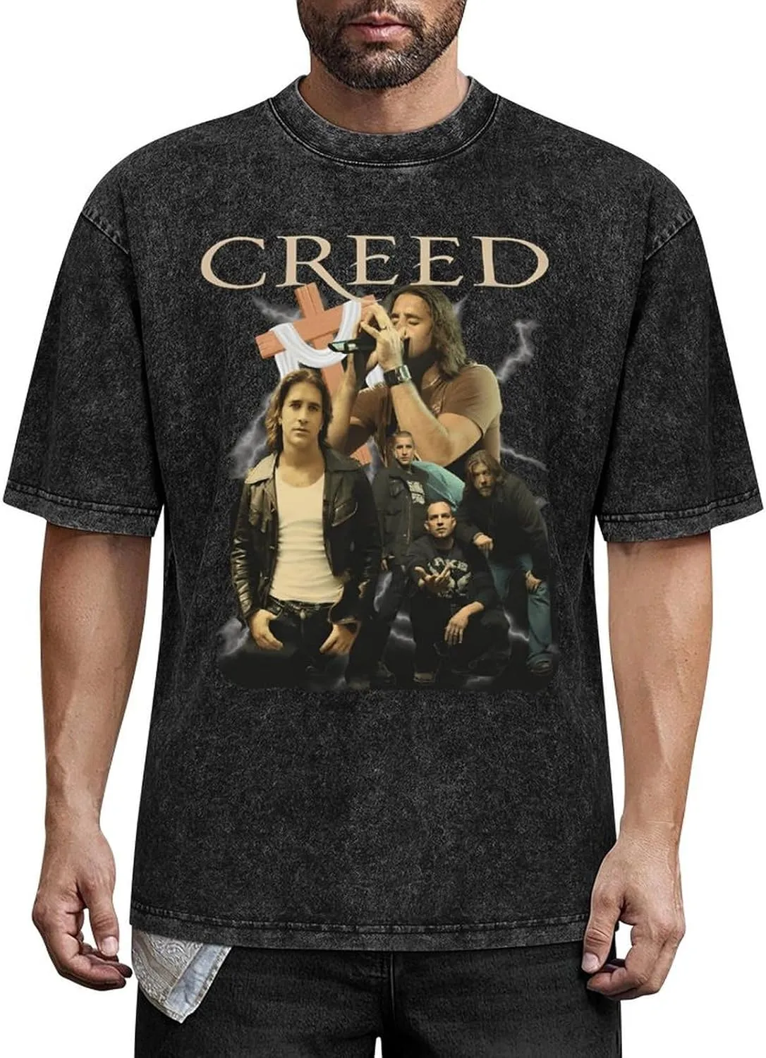 Durable Vintage Oversized Cotton T-Shirts Unique Casual Crew Neck Tops