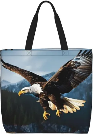 Eagle at Hunting Tote Bag for Women Hobo Handbags with Zipper Large Shoulder Bag Shopping Bags Travel Purse