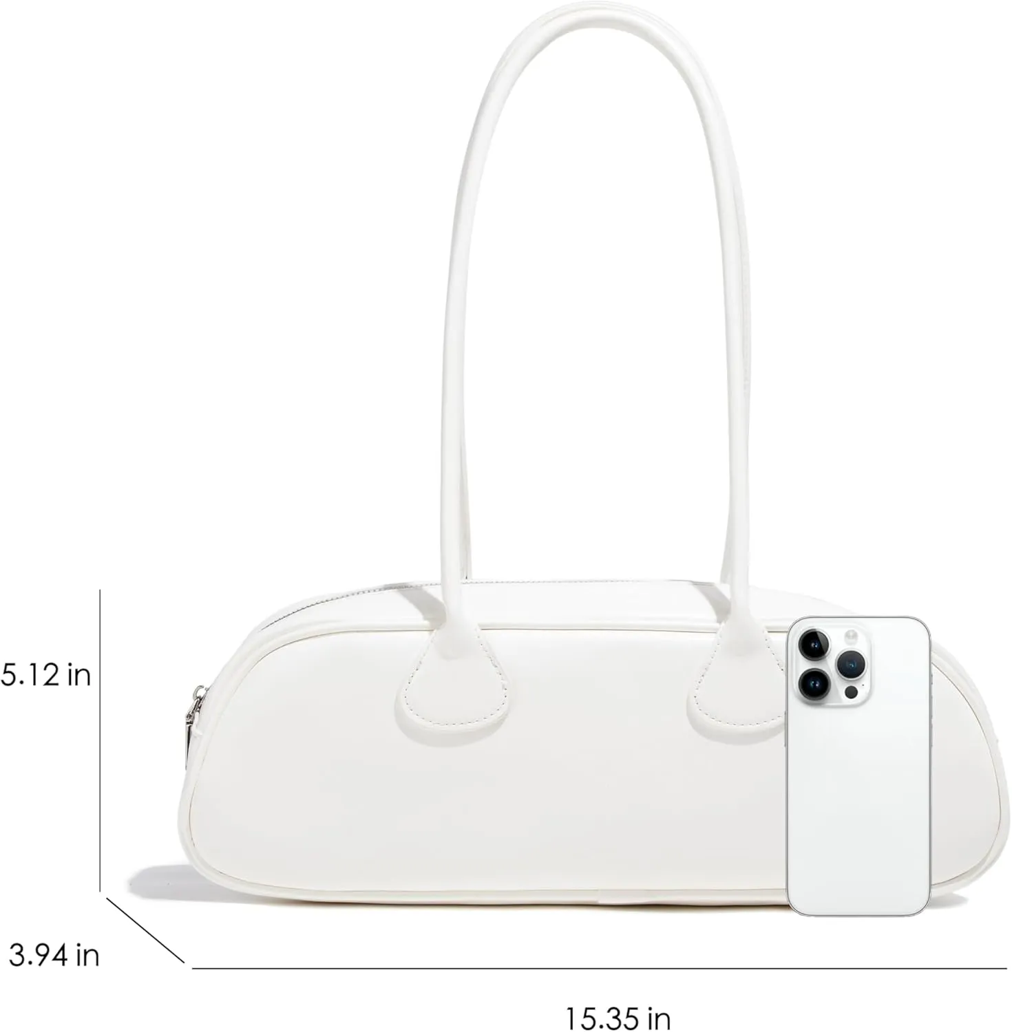 East West Le Teckel Handbag for Women Elegant Genuine Leather Shoulder Purse for Formal Events or Work
