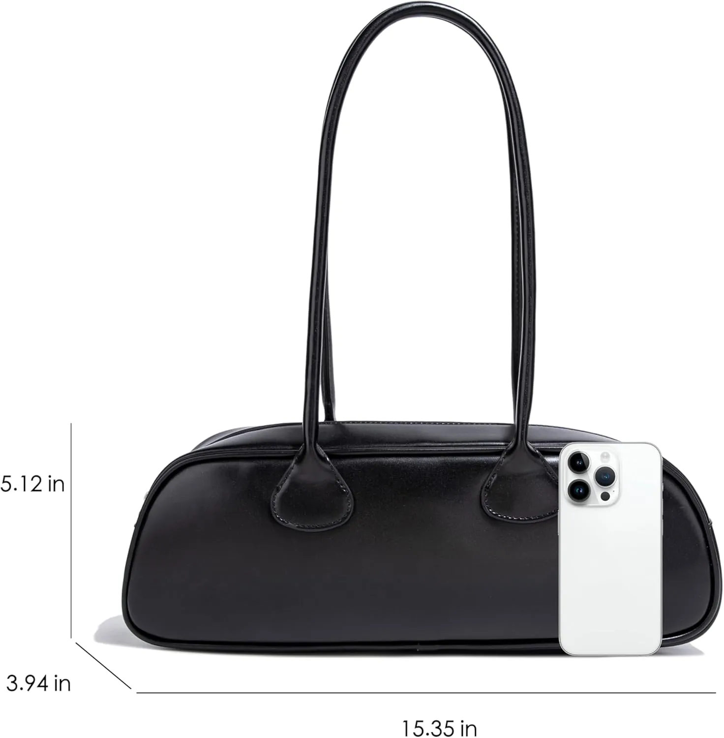 East West Le Teckel Handbag for Women Elegant Genuine Leather Shoulder Purse for Formal Events or Work