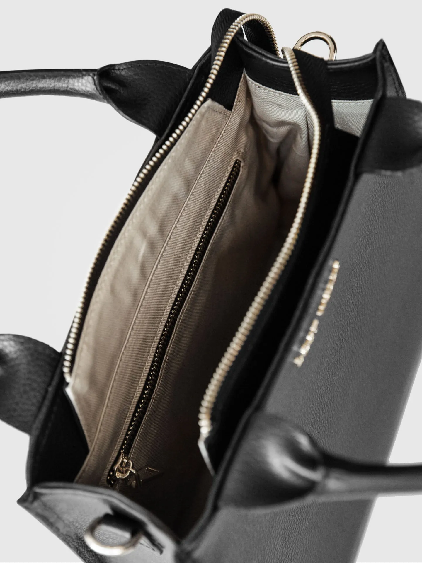 Ebony Structured Tote Bag in Black & Gold