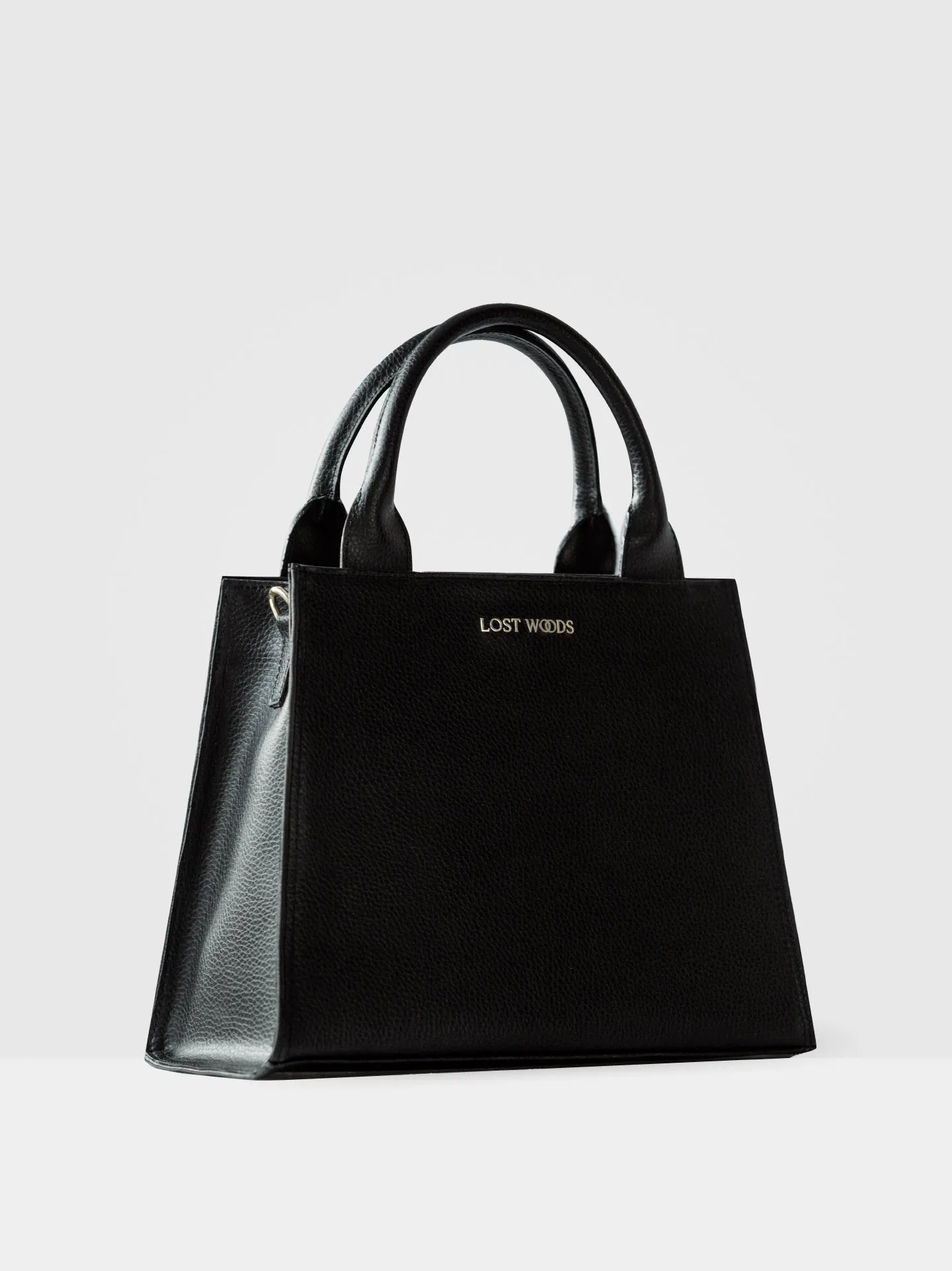 Ebony Structured Tote Bag in Black & Gold