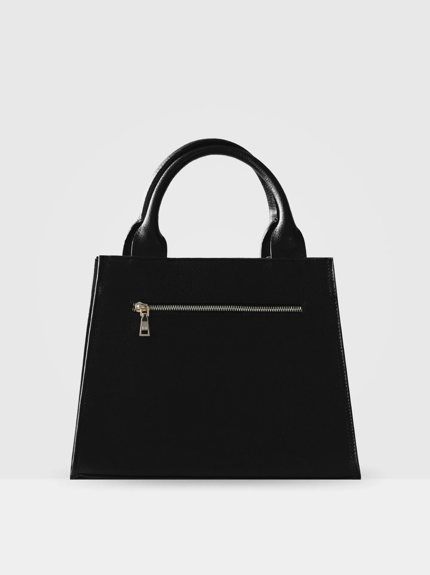 Ebony Structured Tote Bag in Black & Gold