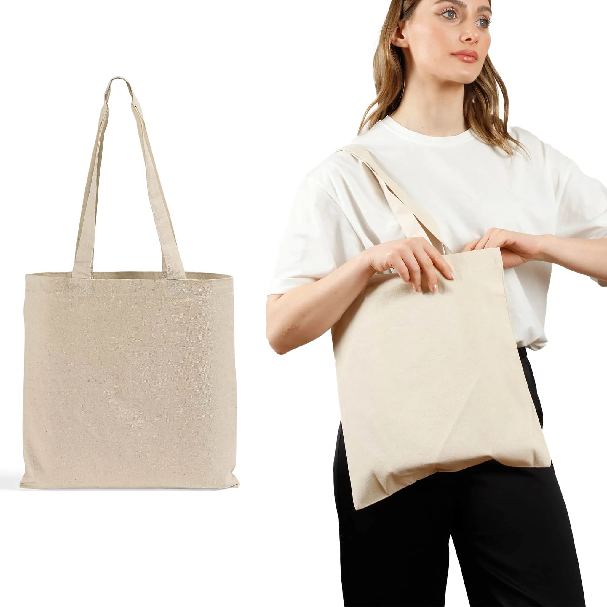 Eco-Friendly Convention Canvas Tote Bags with Long Handles - TB205
