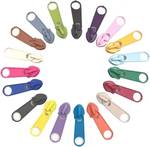 ECYC Ltd 50 Pieces #5 Zipper Sliders for Nylon Coil Zipper Repair, Metal Zipper Pull Replacement Slider Zipper Head for Sewing Tailor DIY Crafts Clothes Backpack Purses Bags Luggage, Mix Color
