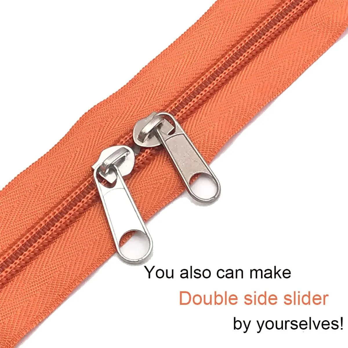 ECYC Ltd 50 Pieces #5 Zipper Sliders for Nylon Coil Zipper Repair, Metal Zipper Pull Replacement Slider Zipper Head for Sewing Tailor DIY Crafts Clothes Backpack Purses Bags Luggage, Mix Color
