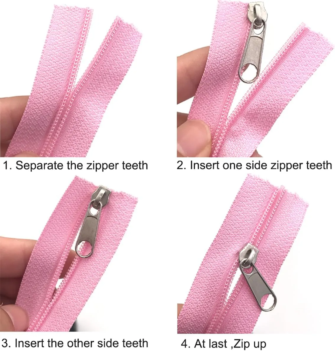 ECYC Ltd 50 Pieces #5 Zipper Sliders for Nylon Coil Zipper Repair, Metal Zipper Pull Replacement Slider Zipper Head for Sewing Tailor DIY Crafts Clothes Backpack Purses Bags Luggage, Mix Color