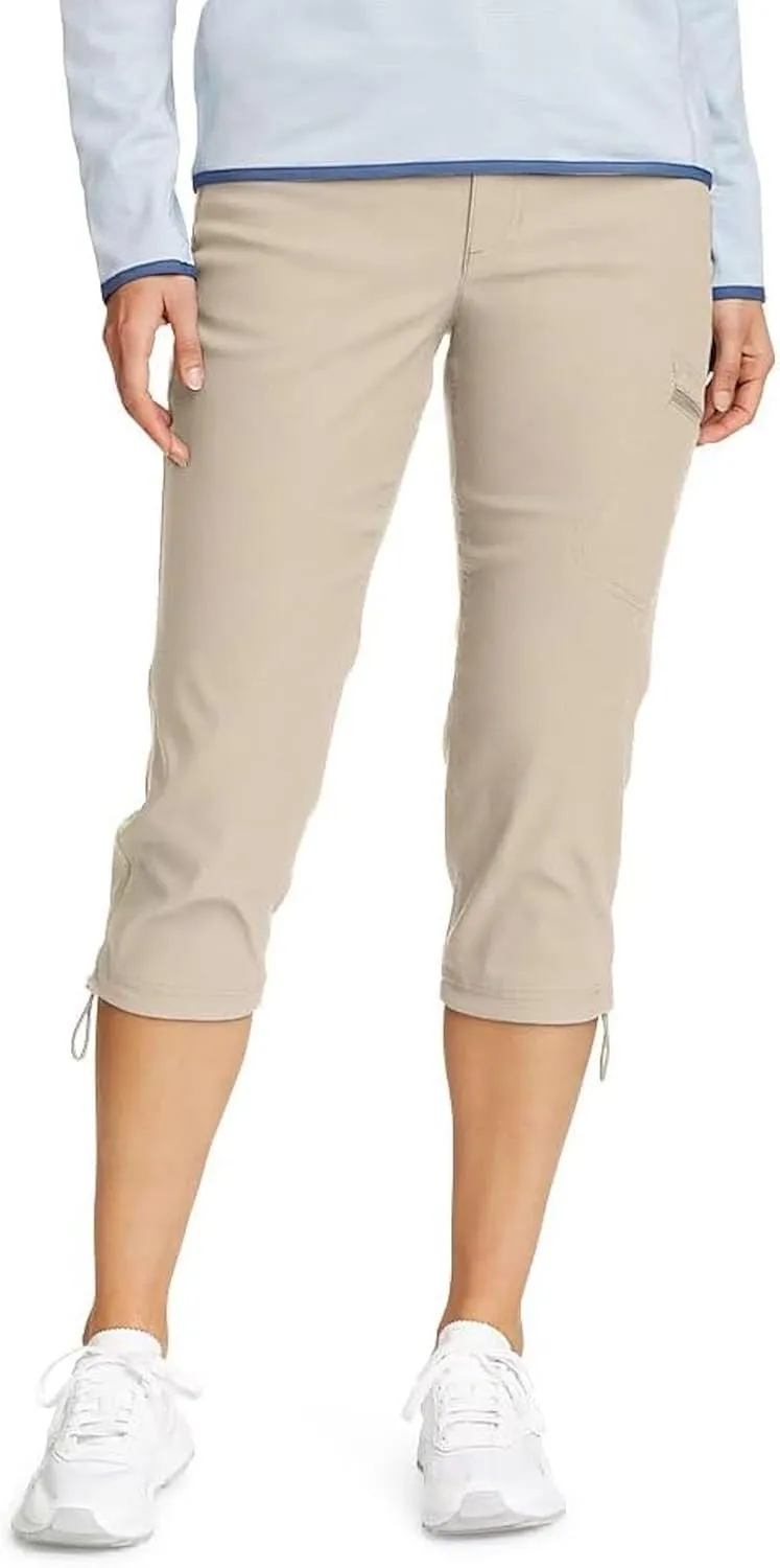 Eddie Bauer Women's Rainier Tech Capri Pant (US, Numeric, 16, Regular, Regular, Tan)