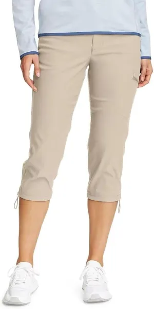 Eddie Bauer Women's Rainier Tech Capri Pant (US, Numeric, 16, Regular, Regular, Tan)