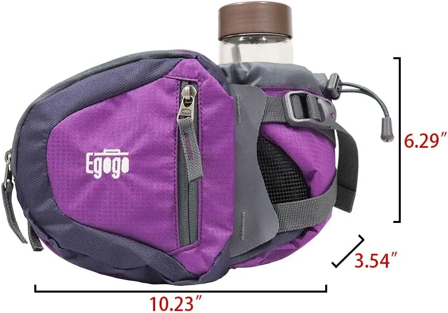 EGOGO Travel Sport Waist Pack Fanny Pack Bum Bag Hiking Bag with Water Bottle Holder S2209