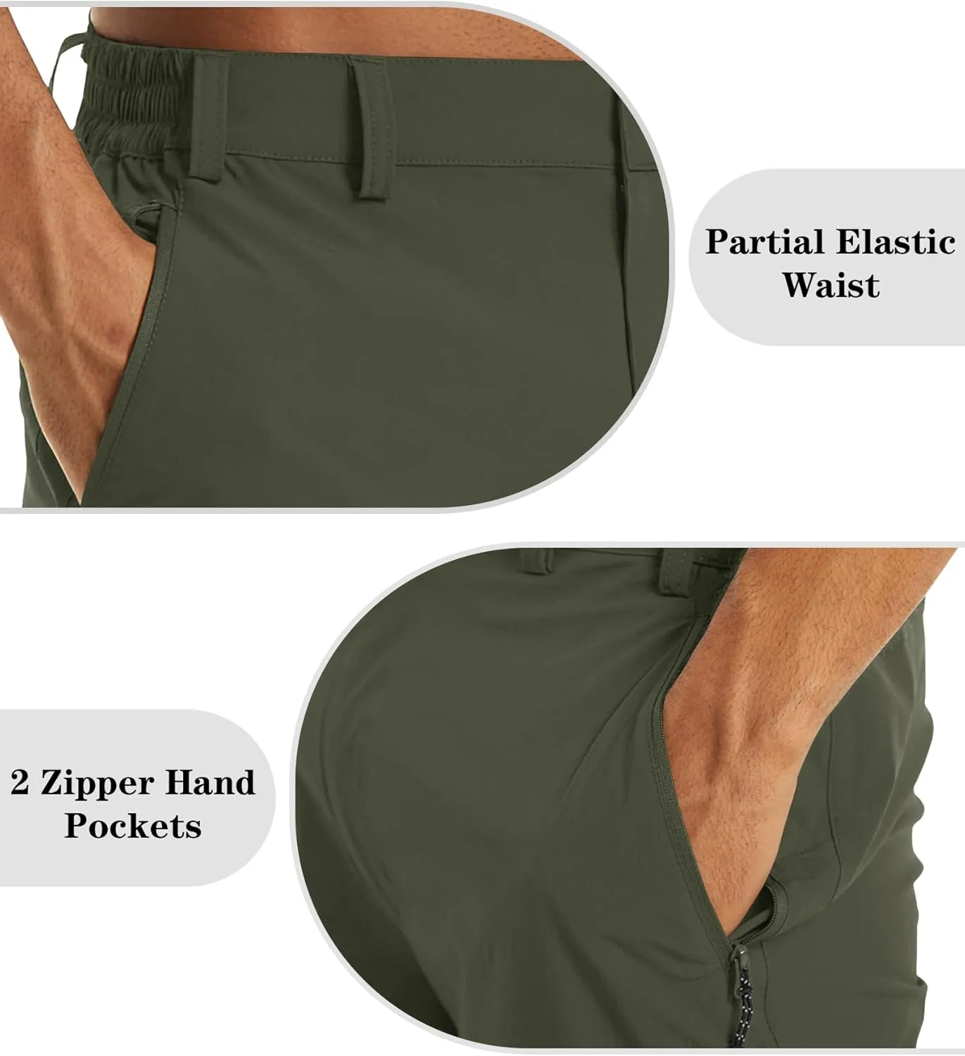 EKLENTSON Men's Workout Shorts Quick Dry Gym Hiking Shorts Zipper Pockets Lightweight Athletic 3/4 Capri Pants for Men
