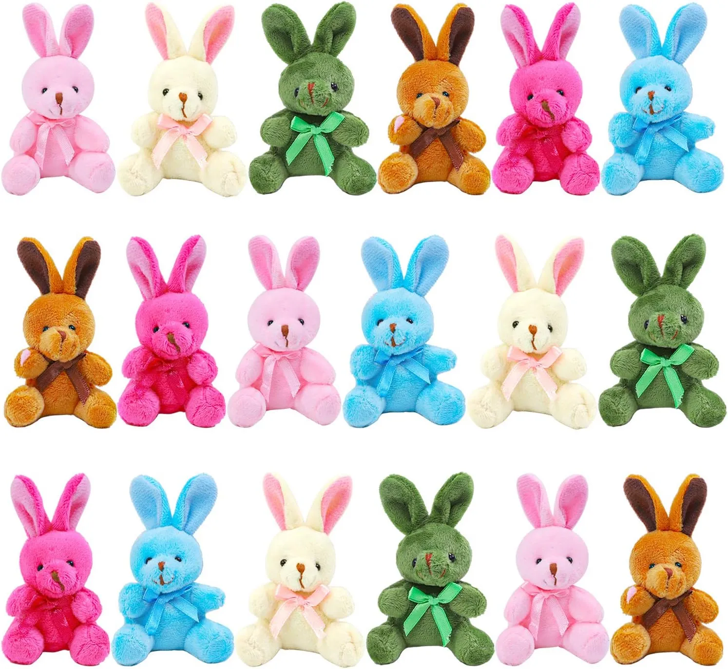 Elcoho 18 Pack Easter Plush Bunnies Stuffed Bunny Plush Toys Easter Baskets Filler Stuffers Easter Gift Plush Bunny Animals
