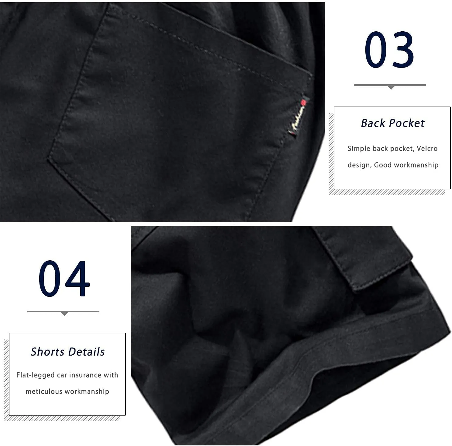 ELETOP Men's Cargo Shorts Elastic Waistband Drawstring Big and Tall Cotton Summer Casual Work Shorts