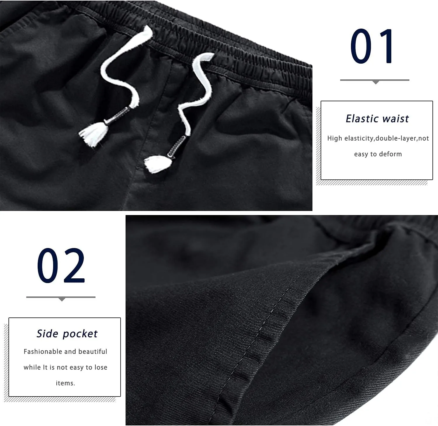ELETOP Men's Cargo Shorts Elastic Waistband Drawstring Big and Tall Cotton Summer Casual Work Shorts