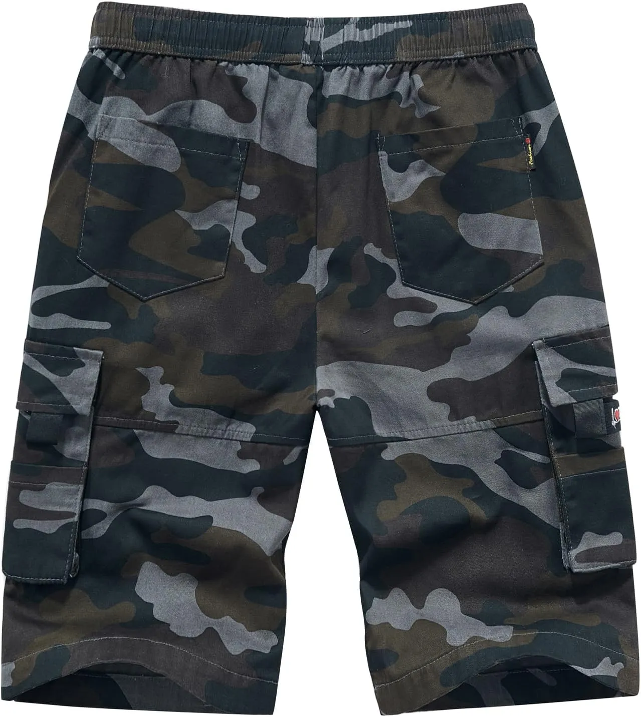 ELETOP Men's Cargo Shorts Elastic Waistband Drawstring Big and Tall Cotton Summer Casual Work Shorts