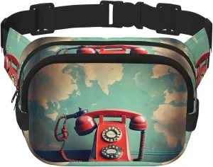 England UK Retro London Telephone print Everywhere Fanny Pack Purse with Adjustable Straps for Casual Travel Hiking Outdoor Sports