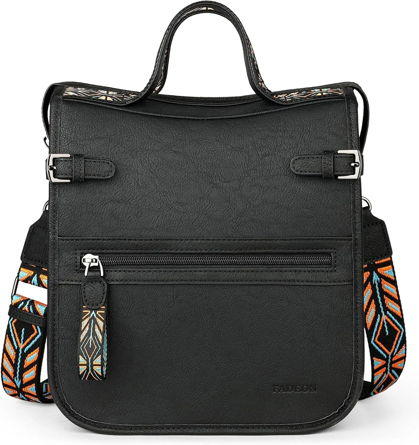 FADEON Crossbody Bags Purses for Women Designer Cross Body Shoulder Bag Purse PU Leather Top Handle Handbag Wide Strap