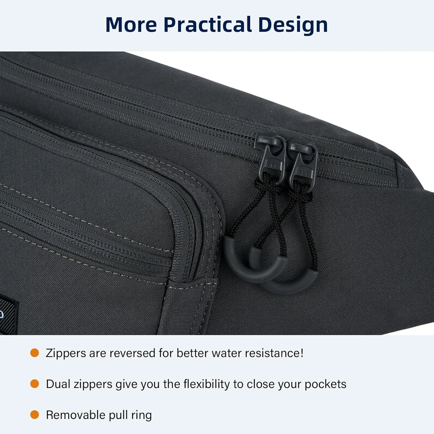 Fanny Packs for Women Men, Small Travel Fanny Pack Lightweight Crossbody Waist Bag Large Capacity, Water Resistant Belt Bags with Adjustable Strap for Hiking, Cycling(Dark Gray)