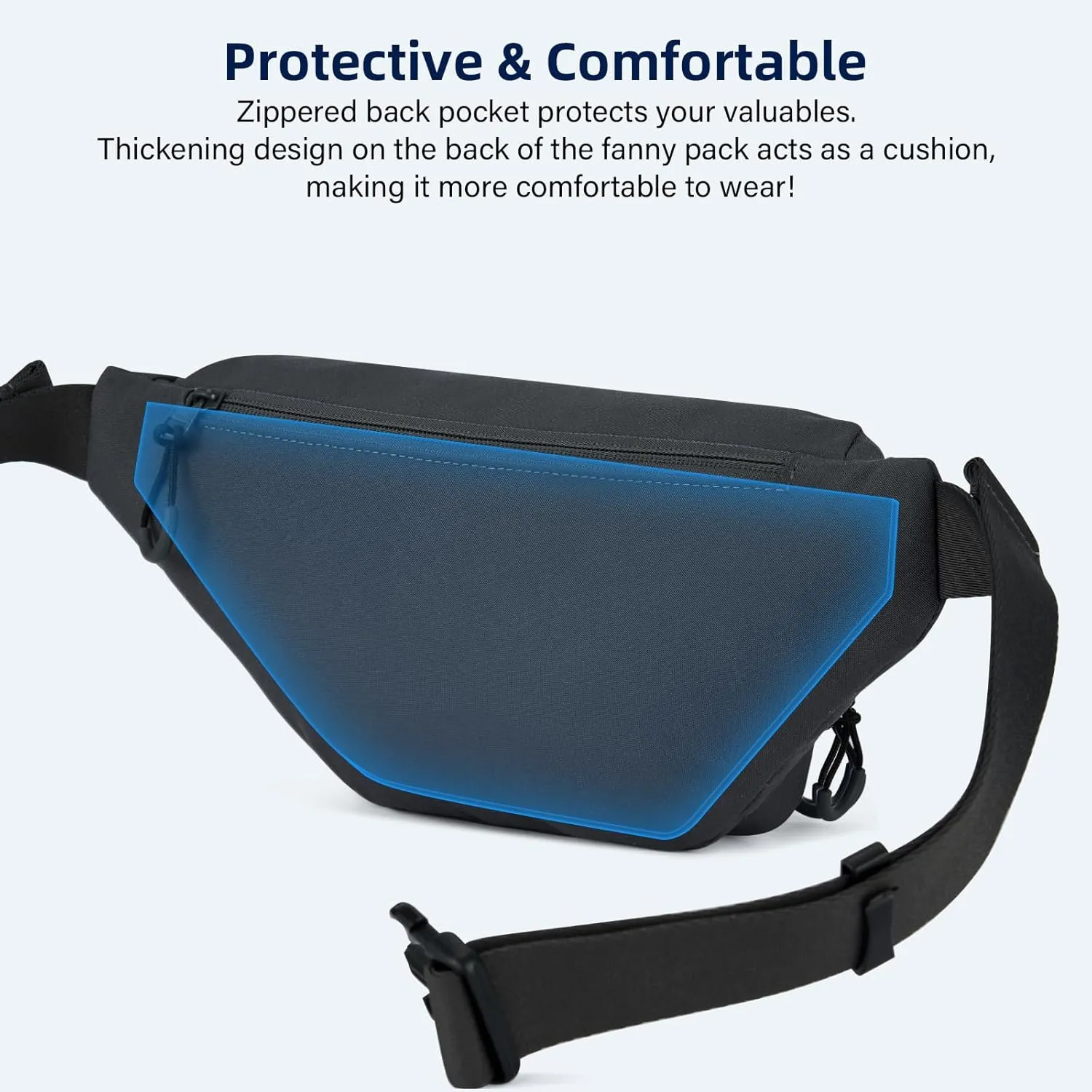 Fanny Packs for Women Men, Small Travel Fanny Pack Lightweight Crossbody Waist Bag Large Capacity, Water Resistant Belt Bags with Adjustable Strap for Hiking, Cycling(Dark Gray)