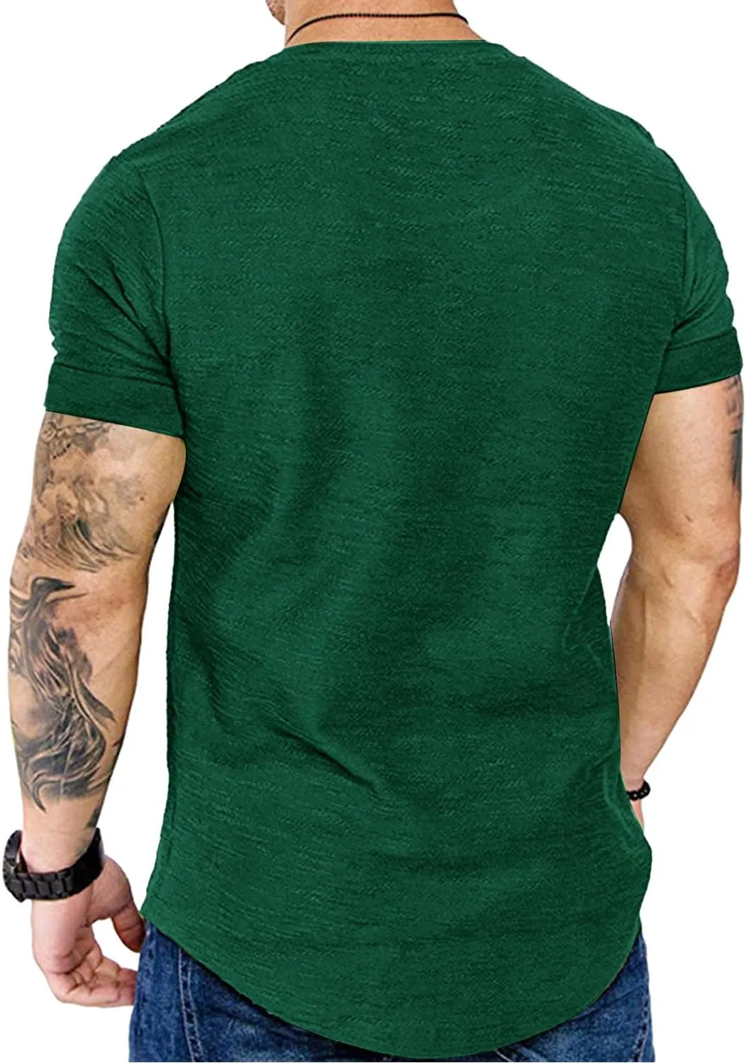 Fashion Mens T Shirt Muscle Gym Workout Athletic Shirt Cotton Tee Shirt Top